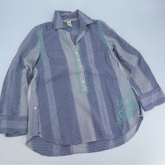 Sundance Cotton Embroidered Button Down Shirt Blouse Size Small - Picture 1 of 3